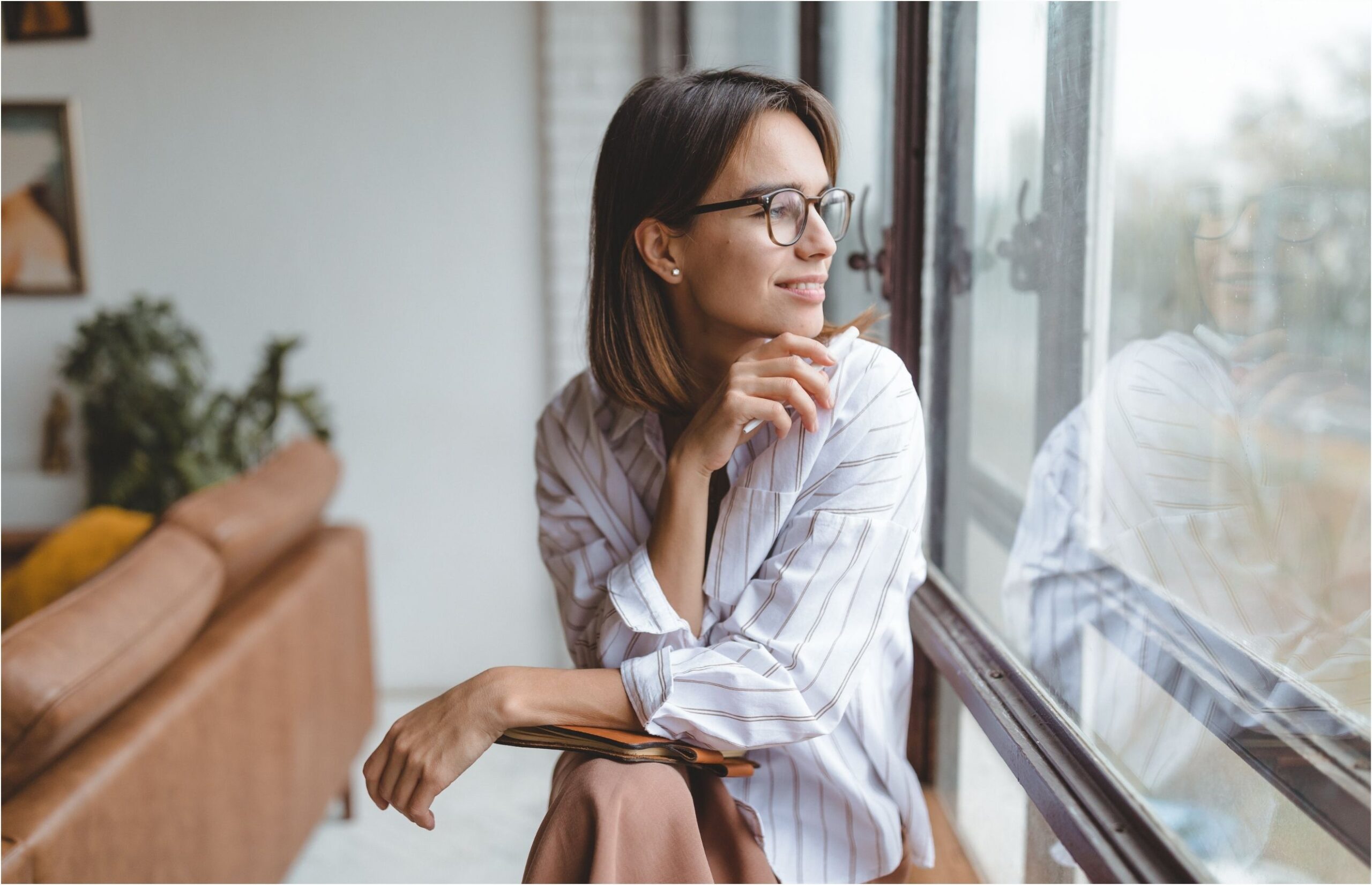 Woman finding relief from PMS and PMDD symptoms through supportive mental health care