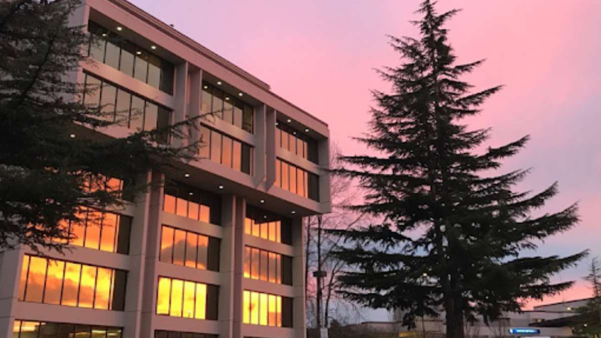 Tacoma clinic building at sunset